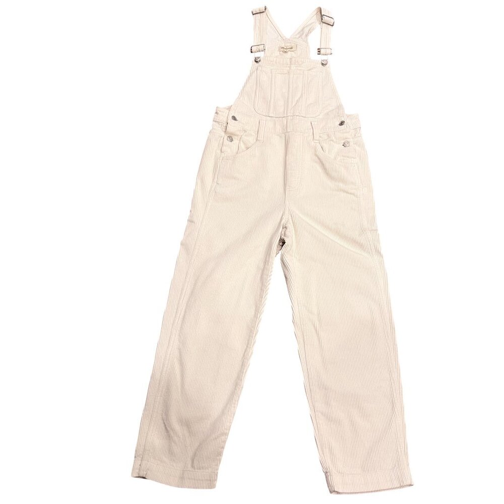 Madewell Corduroy Bib Overalls, Cream, S